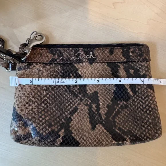 Coach Snakeskin Pattern Patent Leather Wristlet – Gently Used - Picture 7 of 10
